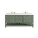 Breckenridge 72" Double Vanity, Light Natural Oak w/ 3 CM Victorian Silver Top w/FreePower Wireless Charger