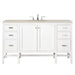 Addison 60" Single Vanity, Glossy White, w/ 3 CM Siberian Silestone Top