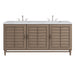 Portland 72" Double Vanity Whitewashed Walnut w/ 3 CM Ethereal Noctis Silestone Top