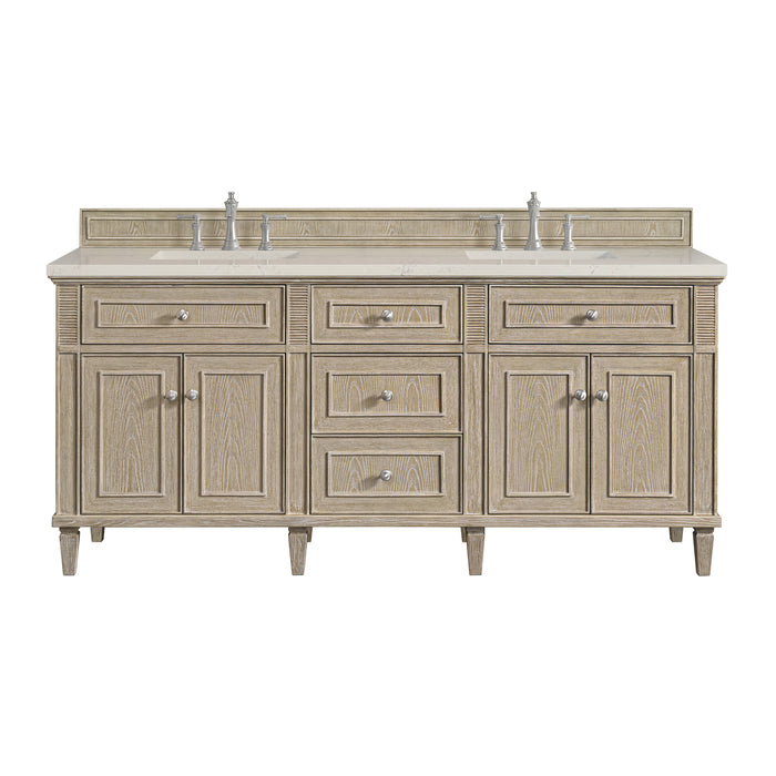 Lorelai 72"Double Vanity, Mid-Century Walnut w/ 3 CM Charcoal Soapstone Silestone Top