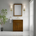 James Martin Bellshire 26" Mirror in Honey Oak, shown in a bathroom setting