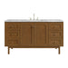 Laurent 60" Single Vanity, Honey Oak w/ 3 CM Carrara Marble Top