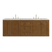 Laurent 72" Double Vanity, Light Natural Oak, w/ 3 CM Tajnar Eclos Top w/FreePower Wireless Charger