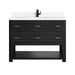Lucian 48" Single Vanity, Carbon Oak w/ 3 CM White Zeus Silestone Top