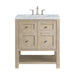 Breckenridge 30" Single Vanity, Whitewashed Oak w/ 3 CM Carrara White Marble Top