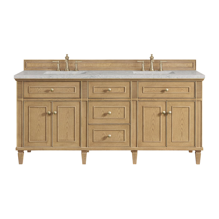Lorelai 72" Double Vanity, Bright White, w/ 3 CM Tajnar Eclos Top