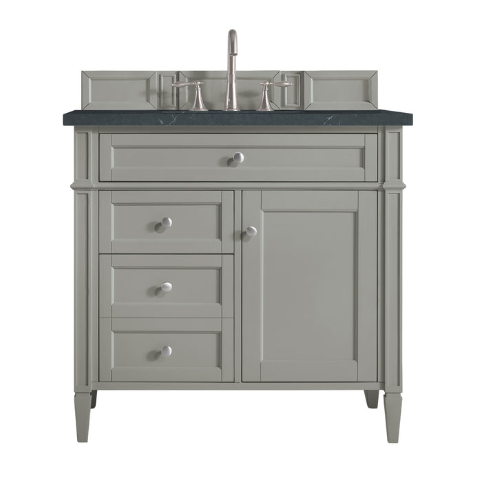 Brittany 36" Single Vanity, Urban Gray w/ 3 CM Charcoal Soapstone Silestone Top