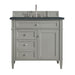 Brittany 36" Single Vanity, Urban Gray w/ 3 CM Charcoal Soapstone Silestone Top