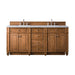 Bristol 72" Double Vanity, Saddle Brown w/ 3 CM Victorian Silver Silestone Top
