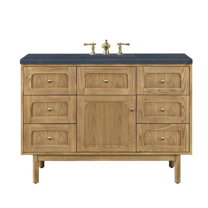 Laurent 48" Single Vanity, Honey Oak w/ 3 CM Parisien Bleu Silestone Top w/FreePower Wireless Charger