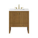Hudson 30" Single Vanity, Honey Oak w/ 3 CM White Zeus Silestone Top