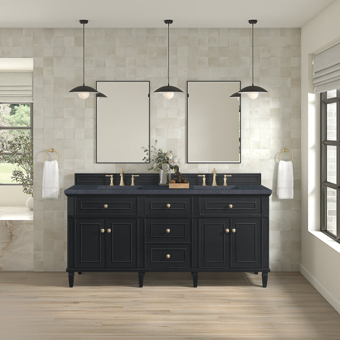 Lorelai 72"Double Vanity, Mid-Century Walnut w/ 3 CM Eternal Jasmine Pearl Silestone Top w/FreePower Wireless Charger