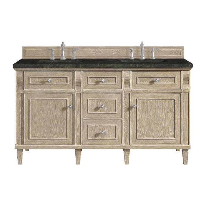 Lorelai 60" Double Vanity, Mid-Century Walnut w/ 3 CM Charcoal Soapstone Silestone Top