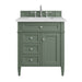 Brittany 30" Single Vanity, Smokey Celadon w/ 3 CM Ethereal Noctis Top