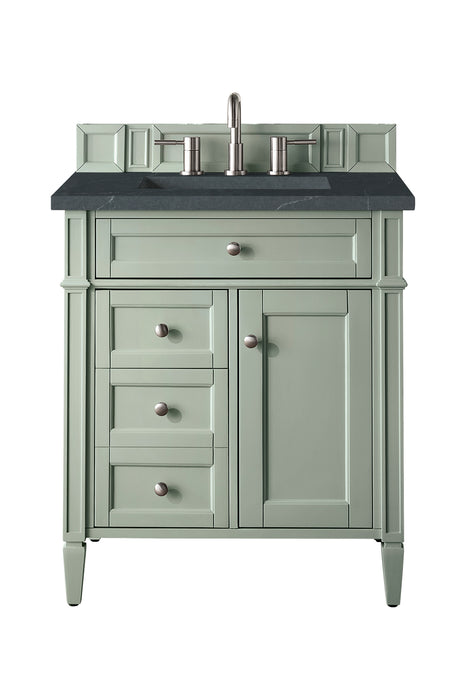 Brittany 30" Single Vanity, Sage Green, w/ 3 CM Charcoal Soapstone Silestone Top