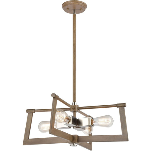 Axis Light Wood, Satin Nickel Pendant