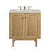 Laurent 30" Single Vanity, Light Natural Oak w/ 3 CM Victorian Silver Top