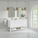 Breckenridge 60" Double Vanity, Serenity Blue, w/ 3 CM White Zeus Quartz Top