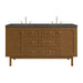Laurent 60" Double Vanity, Honey Oak w/ 3 CM Parisien Bleu Silestone Top