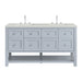 Breckenridge 60" Double Vanity, Smokey Celadon, w/ 3 CM Eternal Jasmine Pearl Quartz Top