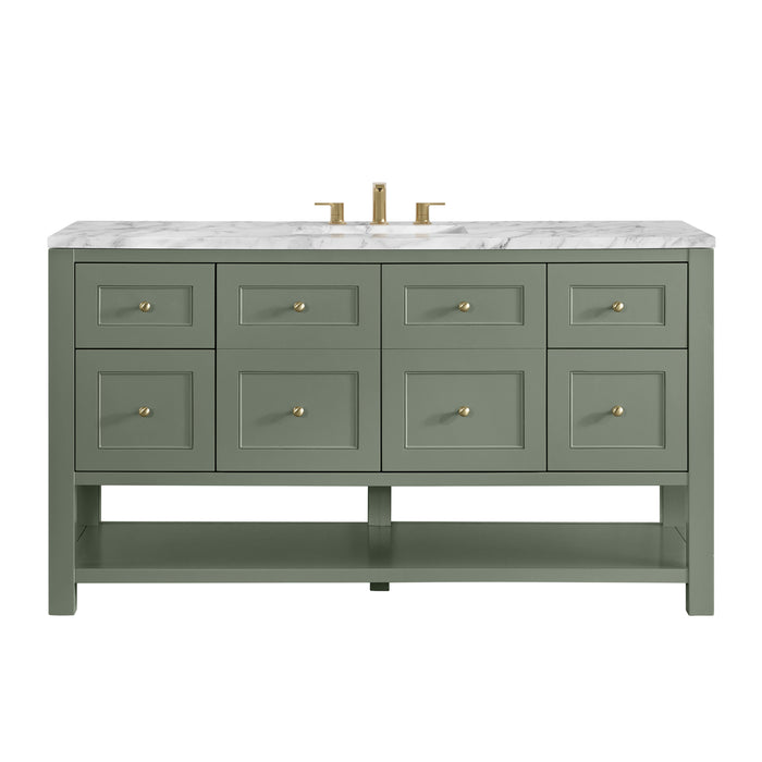 Breckenridge 60" Single Vanity, Light Natural Oak, w/ 3 CM Siberian Silestone Top
