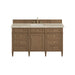Brittany 60" Single Vanity, Bright White w/ 3 CM Ethereal Noctis Silestone Top w/FreePower Wireless Charger