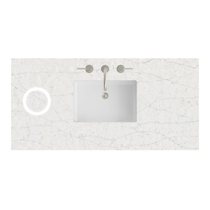 48" Single Top, 3 CM Eternal Jasmine Pearl Silestone w/ Sink & FreePower Wireless Charger