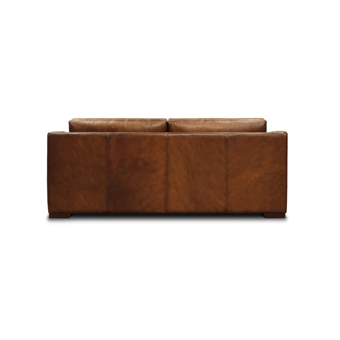 GTR Ramba 100% Top Grain Leather Contemporary Loveseat Sofa with Deep Seat