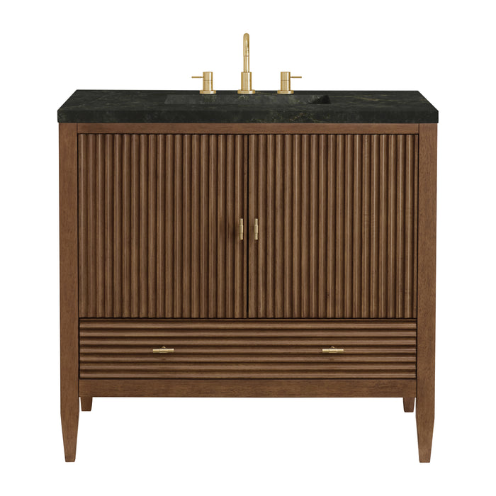 Myrrin 36" Vanity, Mid Century Walnut, w/ 3 CM Phantome Eclos Top