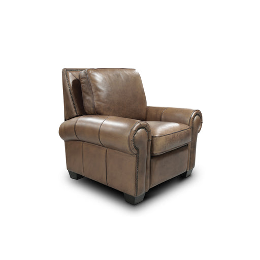 GTR Valencia 100% Top Grain Hand Antiqued Leather Traditional Recliner Taupe