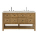 Breckenridge 60" Double Vanity, Light Natural Oak, w/ 3 CM Charcoal Soapstone Quartz Top
