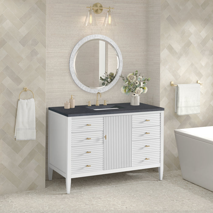 Myrrin 48" Single Vanity, Mid Century Walnut, w/ 3 CM Siberian Silestone Top