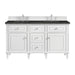 Lorelai 60" Double Vanity, Bright White w/ 3 CM Carrara White Marble Top