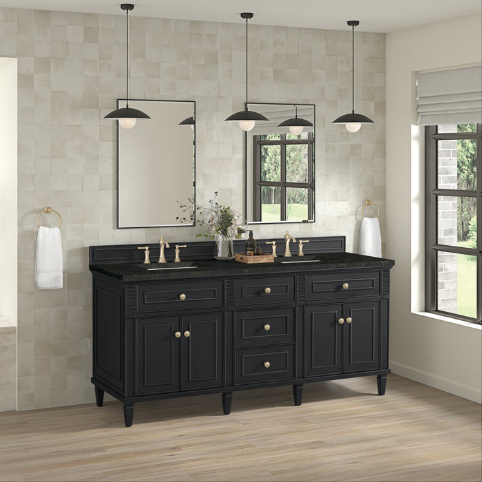 Lorelai 72" Double Vanity, Whitewashed Oak w/ 3 CM Lime Delight Silestone Top