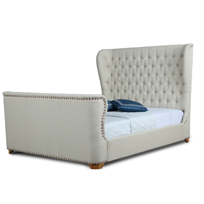 Manhattan Comfort Lola Ivory Queen Bed
