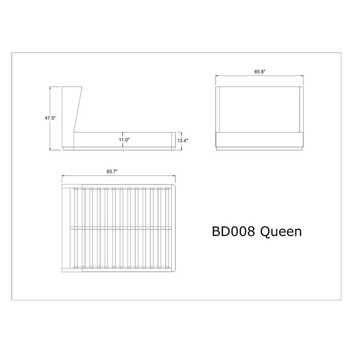 Manhattan Comfort Lenyx Saddle Queen Bed