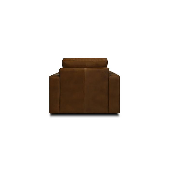 GTR Vancouver 38.5" Wide Upholstered Swivel Chair, Portofino Cinnamon
