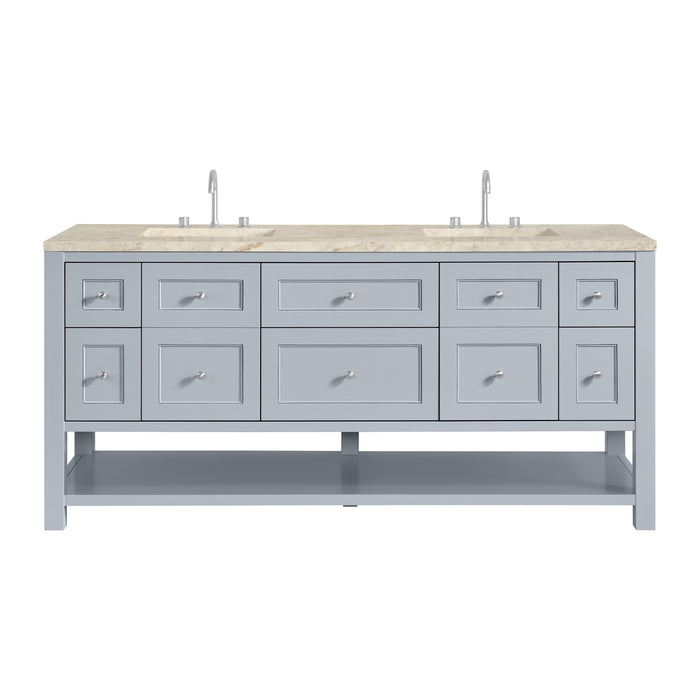 Breckenridge 72" Double Vanity, Smokey Celadon, w/ 3 CM Tajnar Eclos Top