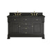 Brookfield 60" Double Vanity, Black Onyx, w/ 3 CM Phantome Eclos Top