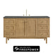 Laurent 60" Single Vanity, Light Natural Oak, w/ 3 CM Siberian Silestone Top