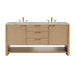 Solene 72" Double Vanity, Seaside Oak, w/ 3 CM Victorian Silver Quartz Top
