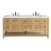 Breckenridge 72" Double Vanity, Bright White, w/ 3 CM Tajnar Eclos Top w/FreePower Wireless Charger