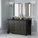 Brookfield 60" Double Vanity, Pecan, w/ 3 CM Siberian Silestone Top w/FreePower Wireless Charger