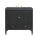 Myrrin 36" Vanity, Carbon Oak w/ 3 CM Charcoal Soapstone Silestone Top