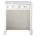 De Soto 30" Countertop Unit, Bright White w/ 3 CM Carrara Marble Top