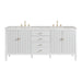 Myrrin 72" Double Vanity, Bright White w/ 3 CM Victorian Silver Silestone Top