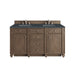 Bristol 60" Double Vanity, Saddle Brown, w/ 3 CM Tajnar Eclos Top w/FreePower Wireless Charger