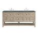 Breckenridge 72" Double Vanity, Serenity Blue, w/ 3 CM Carrara Marble Top
