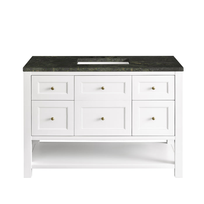 Breckenridge 48" Single Vanity, Whitewashed Oak w/ 3 CM Carrara White Marble Top