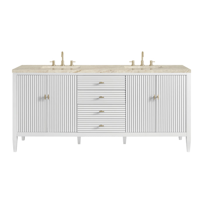 Myrrin 72" Vanity, Bright White, w/ 3 CM Tajnar Eclos Top